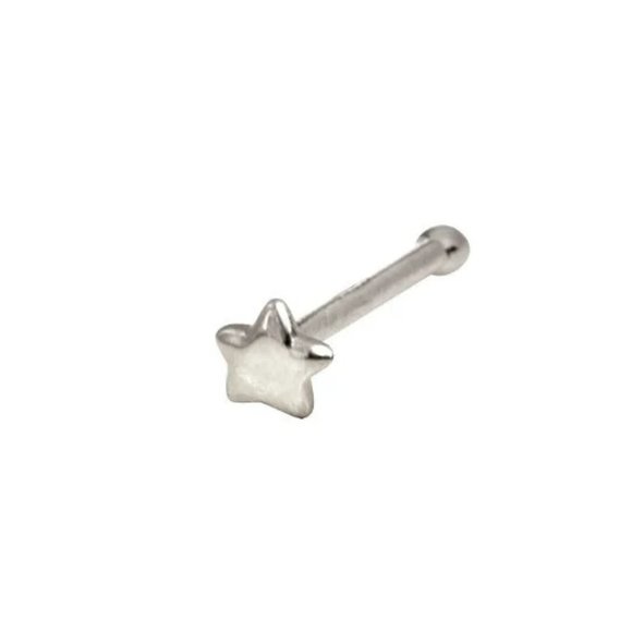 14K Solid Gold Star Nose Ring Piercing for Womens Body Jewelry Gold Piercing - Picture 5 of 8